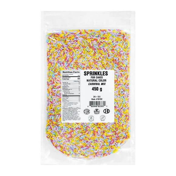 SPRINKLES NATURAL COLOR CARNIVAL MIX - CERTIFIED 450 g