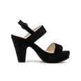 thumbnail image 3 of BLISSFUL STEP Women Platform Slingback Block Heeled Sandals Black 7, 3 of 6
