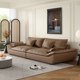 thumbnail image 2 of Leather Nordic Simple Sofa Fancy Brown Individual Tatami Sofa Puffs L Shape Salon Meuble Sofaset Furniture For Living Room My Lux Decor Round, 2 of 6