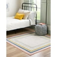 thumbnail image 3 of Rugs.com Lotus Collection Rug – 8' Square Multi Low Rug Perfect For Living Rooms, Kitchens, Entryways, 3 of 9
