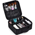 thumbnail image 1 of Bolsa de maquillaje Estuche de viaje para maquillaje Bolsa organizadora profesional Cajas de almacenamiento de cosméticos Estuche de maquillaje portátil impermeable, con compartimentos desmontables, 1 of 5