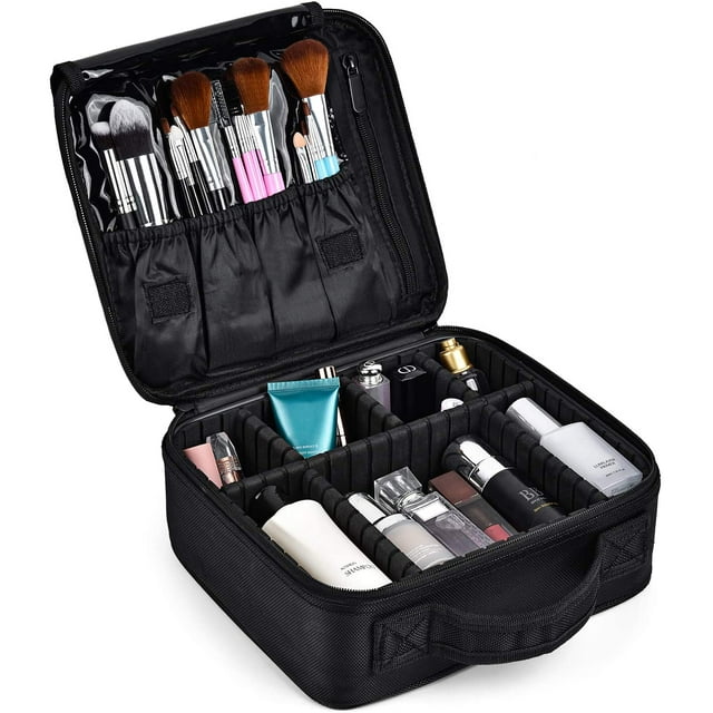 Bolsa de maquillaje Estuche de viaje para maquillaje Bolsa organizadora profesional Cajas de almacenamiento de cosméticos Estuche de maquillaje portátil impermeable, con compartimentos desmontables