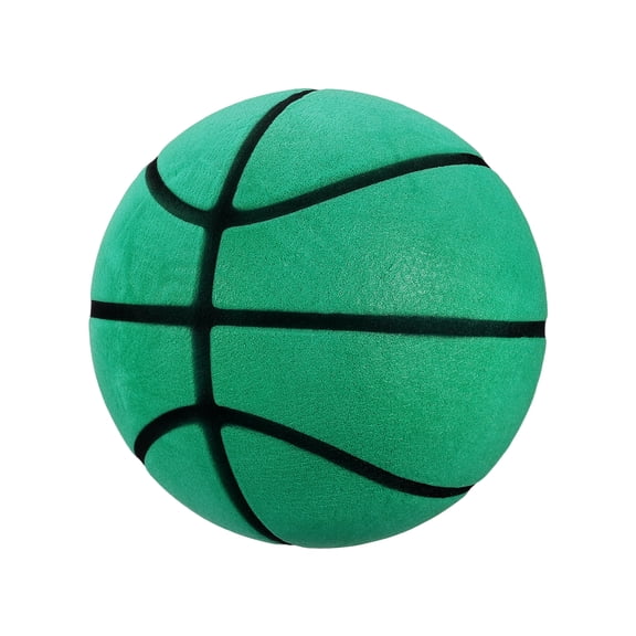 Uxcell Silent Basketball, Size 3 (7.1") Quiet Basketball High Density Foam No Noise 3D Sculpted Groove Bouncing Ball with Net Bag & Green - Fit for (Indoor Training/Dribbling Practice)