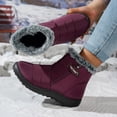 thumbnail image 7 of AXXD Womens Winter Boots,Water-Resistant Mid-Calf Snow Boots,Wine,US 9, 7 of 7