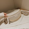 thumbnail image 1 of Riñonera Vintage bandolera estampada con letras de lona para mujer, bolso de cintura (blanco) Likrtyny Para Estrenar, 1 of 9