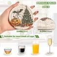 thumbnail image 2 of Yayeee 6 PCS Drink Coasters with Holder Set Woven Absorbent Round Tabletop Hot Pad, Cute Halloween Trees, 2 of 7