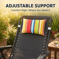 thumbnail image 5 of Outdoor Waterproof Adjustable Headrest Pillow with Secure Strap, 11x15.7in (28x40cm) Lumbar Support Cushion for Beach Chair, Pool Lounger & Patio Recliner Comfort Accessory, 5 of 6