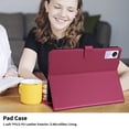 thumbnail image 6 of For Xiaomi Redmi Pad SE 11 inch Released 2023 Case, Rhombus Pattern Multiple Viewing Angles Stand Slim Folio Cover (Red), 6 of 6