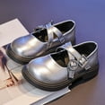 thumbnail image 4 of Dakaela 3-10Y Girls Mary Jane Dress Shoes Cross Strap Chunky Platform School Uniform Oxford Pumps for Toddler Little Big Kid Silver, 4 of 8