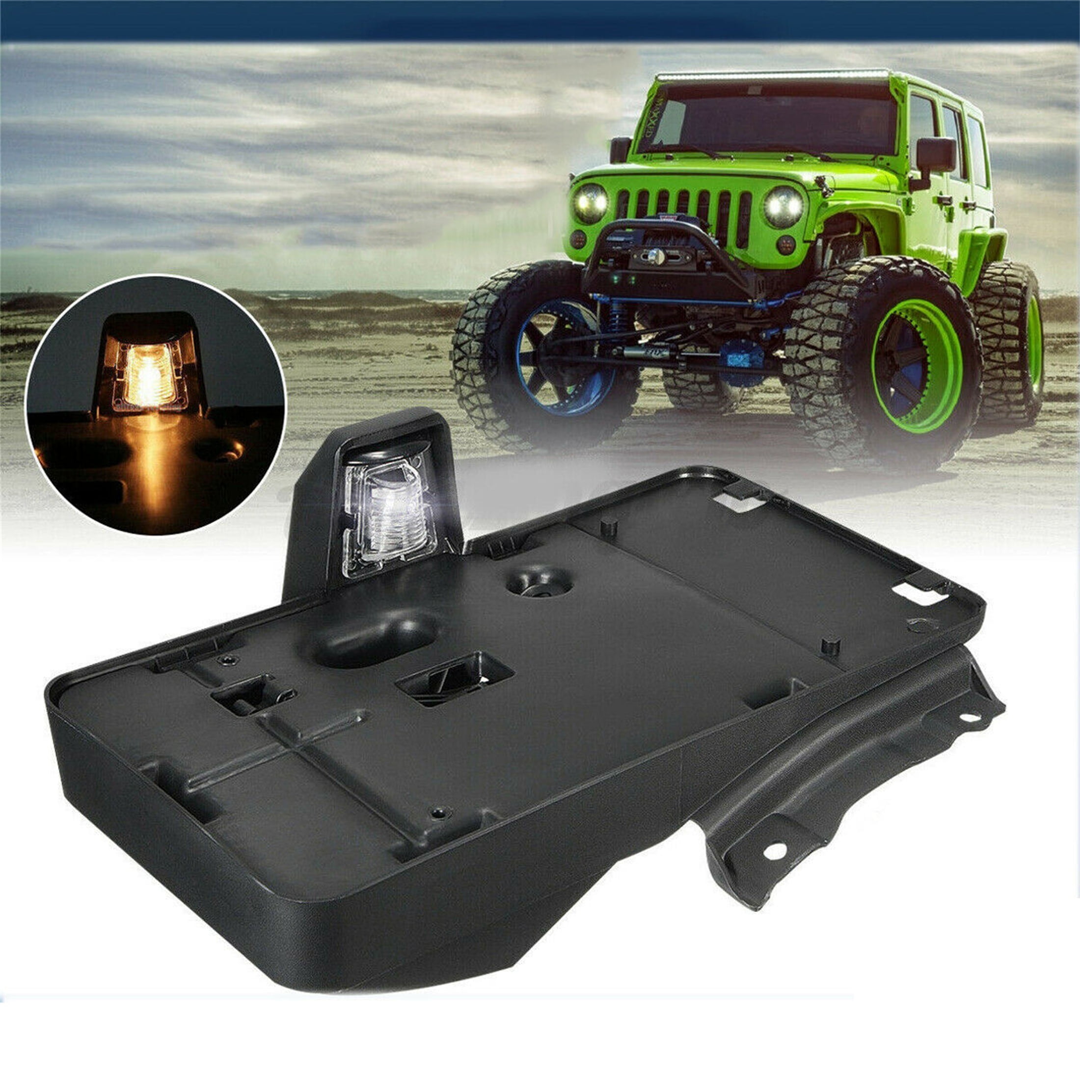 Rear License Plate Mounting Holder Bracket & Light for Jeep Wrangler JK 2007-2017  