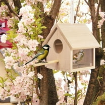Outdoor Bird Houses Transparent Wooden Bird House for Outside,Hanging Birdhouse