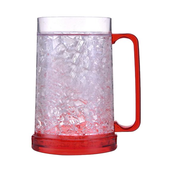 Double Wall Insulated Freezer Mugs Set Frosted Gel Beer Glasses Drinks Camping Use Whiskey Tumblers for Iced
