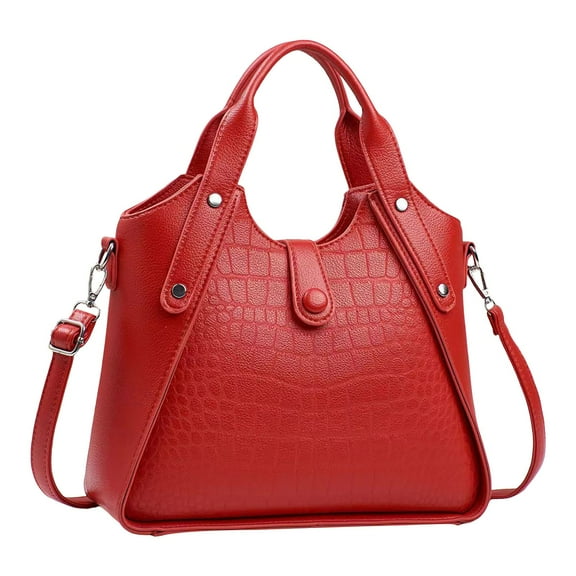 Women Fashion Crocodile Pattern Handbag Large Capacity Crossbody Bag Lightweight Top Handle Tote Shoulder Bags