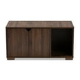 thumbnail image 4 of Baxton Studio Jasper Modern and Contemporary Walnut Brown Finished 2-Door Wood Cat Litter Box Cover House, 4 of 10