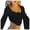 A-Black510, variant on Womens Tees Square Neck Ribbed Long Sleeve Asymmetrical Hem Cropped Tops Stretchy Knit Trendy Fitted Shirts