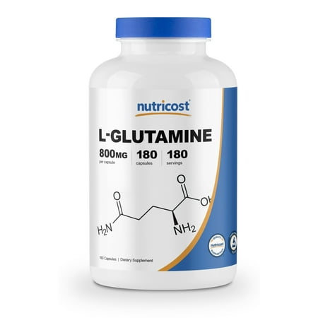 Nutricost L-Glutamine 800mg, 180 Capsules (Best Way To Take L Glutamine)