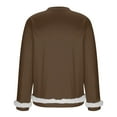 thumbnail image 6 of Yteetum Fleece Sweatshirts for Men Oversized Crewneck Pullover Hoodless Sweatshirt Top Mens Casual Solid Round Neck Loose Fits Comfy Long Sleeve Sweatshirt with Pockets Fall Winter Clothes, 6 of 6