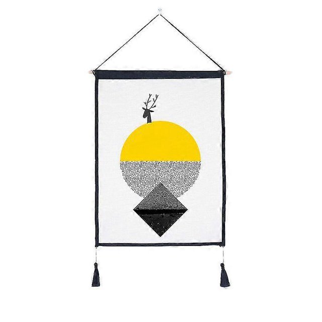 Nordic Macrame Wall Hanging Tapestry Geometric Cotton Linen Wall Art Background Cloth Home Decor Ta