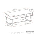 thumbnail image 3 of Table basse d'intérieur CorLiving Auston en bois d'ingénierie et acier avec 1 tiroir et compartiment, blanc, 3 of 9