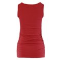thumbnail image 3 of A2Y Women's Fitted Premium Fabric Side Ruched Sleeveless Top Ruby L, 3 of 5