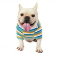 thumbnail image 4 of Flmtop Chemise pour Animaux Col Rond Tissu Tricoté Ajusté Pull Rayé pour Chien Intérieur Vert, 4 of 9