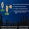 thumbnail image 2 of Gem Stone King 10K Yellow Gold Green Nano Emerald and Lab Grown Diamond Stud Dangle Earrings for Women | 0.45 Cttw | Gemstone May Birthstone | Marquise 6X3MM, 2 of 6
