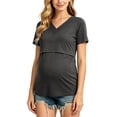 thumbnail image 3 of Women's Short Sleeve Maternity Nursing Tops Shirts for Breastfeeding, 3 of 6