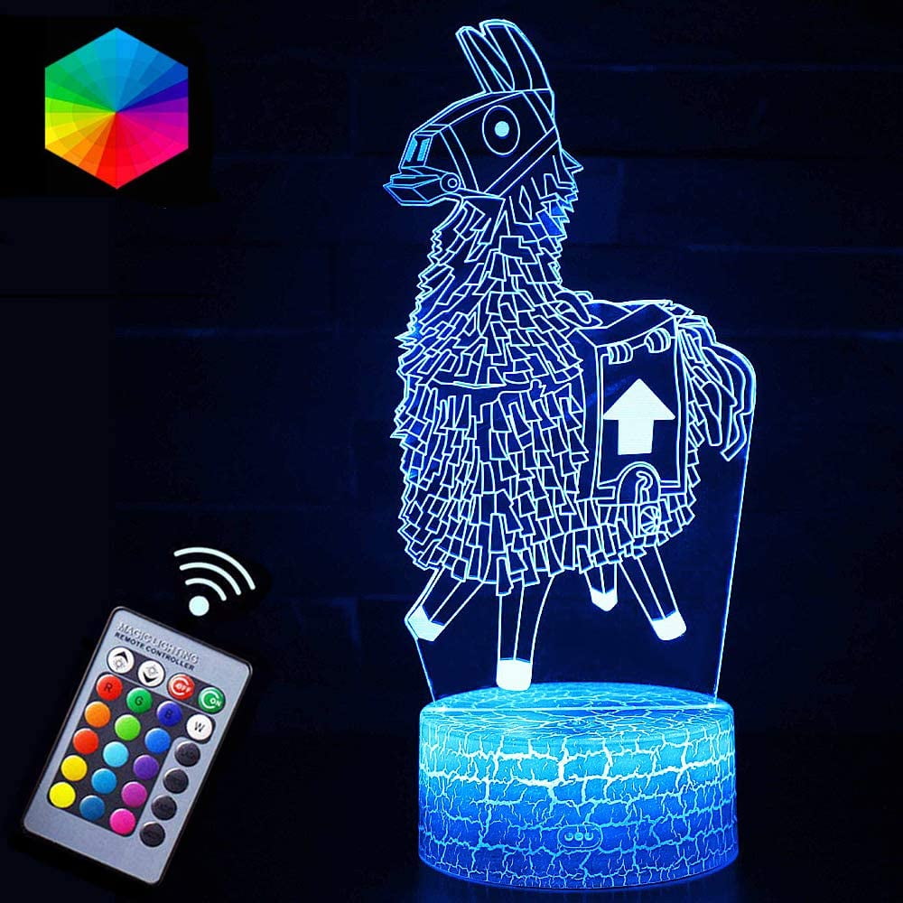 Llama Night Light Fortress Battleroyale 3D Optical Illusion LED Lamp Nightstand 