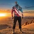 thumbnail image 6 of Men's Patriotic American Flag Fishing Hoodie with Built-in Face Mask and Thumbhole Cuffs Featuring UPF 50+ Sun Protection Long Sleeve Shirt for 4th of July Memorial Day Light Blue XXXL, 6 of 9