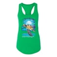 thumbnail image 2 of Swimming Sea Turtle Animal Lover Ladies Racerback Tank Top, Kelly, Small, 2 of 3