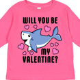 thumbnail image 4 of Inktastic Will You Be My Valentine with Cute Shark and Hearts Boys or Girls Long Sleeve Toddler T-Shirt, 4 of 5