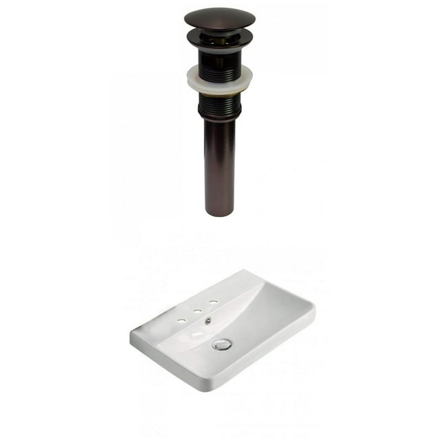American Imaginations 19.88-in. W 3H8-in. Ceramic Top Set In White Color - Overflow Drain Incl. AI-30743