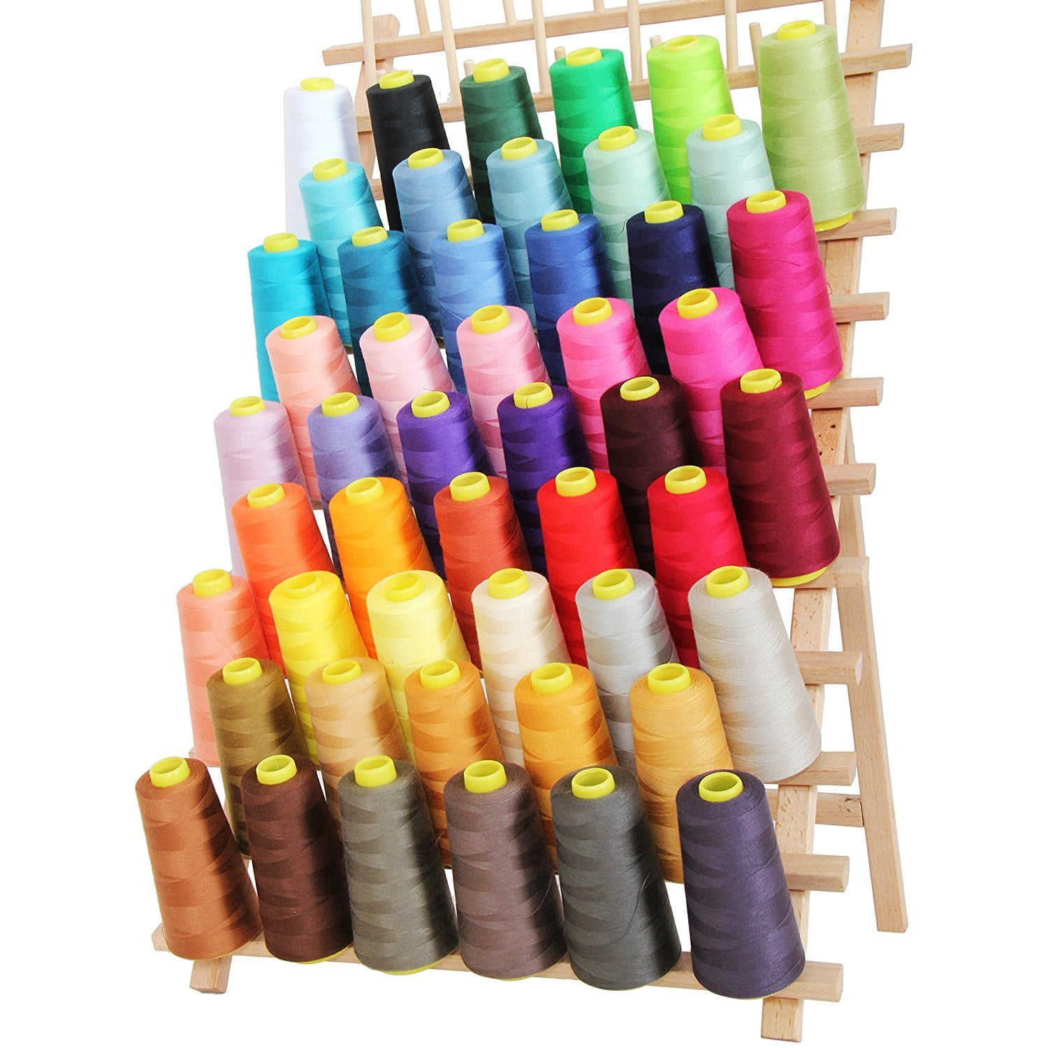 AK Trading 4-Pack Aquamarine All Purpose Sewing Thread Cones 6000 Yards Each of High Tensile Polyester Thread Spools for Sewing, Quilting, Serger Machines, Overlock, Merrow & Hand Embroidery