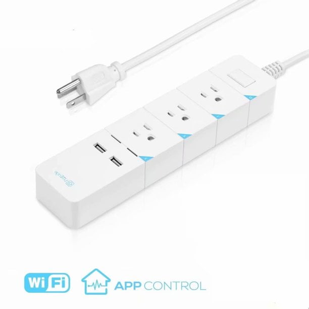 TORCHSTAR 4 Pack LITEdge Smart Power Strip with Surge protection, No