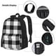 thumbnail image 3 of Balery White And Black Plaid Mochila Escolar 3 en 1 para Niños - Mochila Resistente con Lonchera Térmica y Estuche - Mochila Escolar para Niños y Niñas, 3 of 7