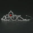 thumbnail image 2 of UPOUART Red Bridal with Crystal Rhinestones Alloy Wedding Headband for Brides and Special Occasions, 2 of 7
