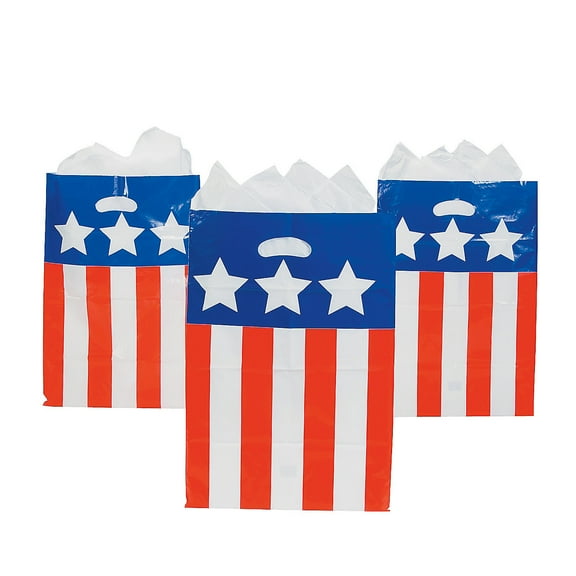 Patriot Plastic Bags (50Pc) - Party Supplies - 50 Pieces