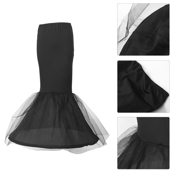 TABLZONE 1Pcs Underskirt Mermaid Tulle Black Wedding Dress 11.8x29.5x29.5in