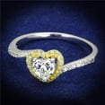 thumbnail image 1 of Women Reverse Two-Tone 925 Sterling Silver Ring with AAA Grade CZ in Clear - Size 5, 1 of 1