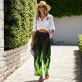 thumbnail image 5 of Psesaysky Women's Wide Leg Pants with Pockets High Waist Adjustable Knot Loose Casual Trousers Business Travel Casual Pants (Green Flame Print), Size M, 5 of 7