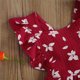 thumbnail image 4 of Falda Vestido mameluco para niñas pequeñas, 2 uds., monos fruncidos, vestido, ropa de bebé a la moda Ygjytge Vino rojo T 3/6M para Niña, 4 of 7