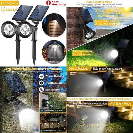

Energy-Saving and Weather-Resistant Set of 2 Outdoor Spotlight with 4 Bright LED Bulbs Perfect for Dusk-to-Dawn Lighting in Outdoor Spaces Ideal for Long-Lasting Performance