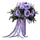 thumbnail image 2 of Ramos de dama de honor, ramos de boda, ramos de flores artificiales románticos. violetas, 2 of 9