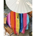 thumbnail image 3 of Colorful Striped Round Outdoor Tablecloth, Waterproof Table Cloth Cover with Umbrella Hole and Zipper, Modern Rainbow Abstract Graffiti Art Table Protector for Patio Party Picnic 54" Round, 3 of 6