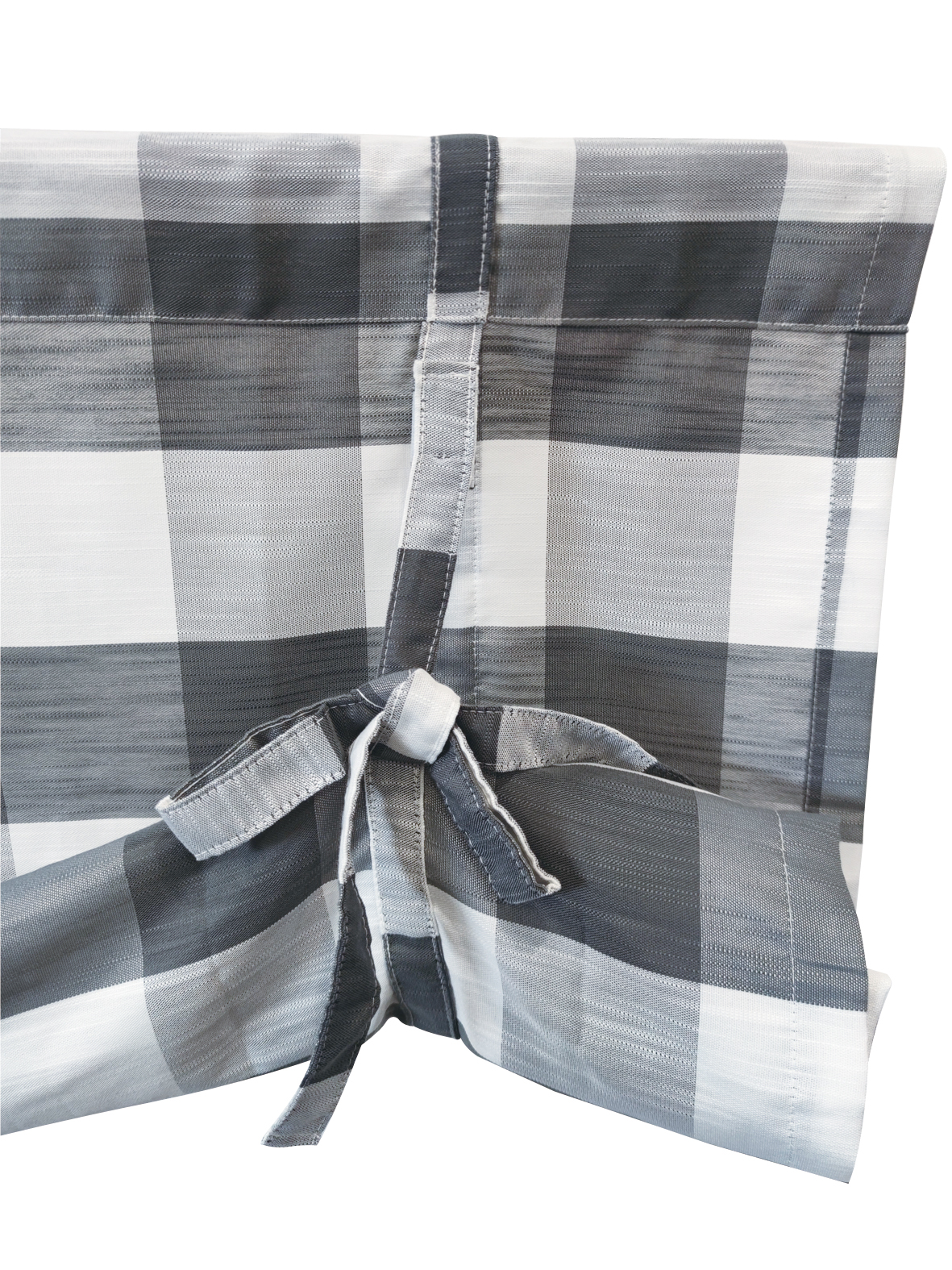 Better Homes & Gardens Balloon Shade Buffalo Check Light Filtering Rod Pocket Single Curtain Panel, Gray/White, 42 x 63