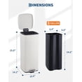 thumbnail image 6 of 8 Gallon/30L Stainless Steel Step Trash Can, Soft Close Lid, Fingerprint Resistant, Removable Inner Bucket, Kitchen Garbage Bin, Beige, 6 of 8