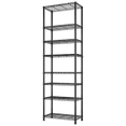 thumbnail image 5 of IVV Metal Storage Rack w/ Side Hooks - 8 Tier Standing Wire Organizer Shelving Unit for Laundry Bathroom Kitchen Pantry Closet (Black, 23.62"W x 13.78"D x 78.74"H), 5 of 7