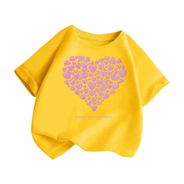 T-Shirts Graphiques à Manches Courtes pour Filles Tout-Petits, T-Shirts à Col Rond pour Enfants, Vêtements pour Fille