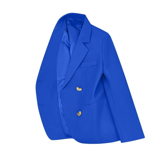 Women Casual Spring Fall Jackets Long Sleeve Solid Color Dressy Outerwear Wear To Work Button Down Comfy Blazers