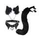 thumbnail image 2 of Conjunto de orejas y cola de zorro de peluche, accesorios de gargantilla de cola, diadema, orejas de lobo, accesorio para Negro, 2 of 9